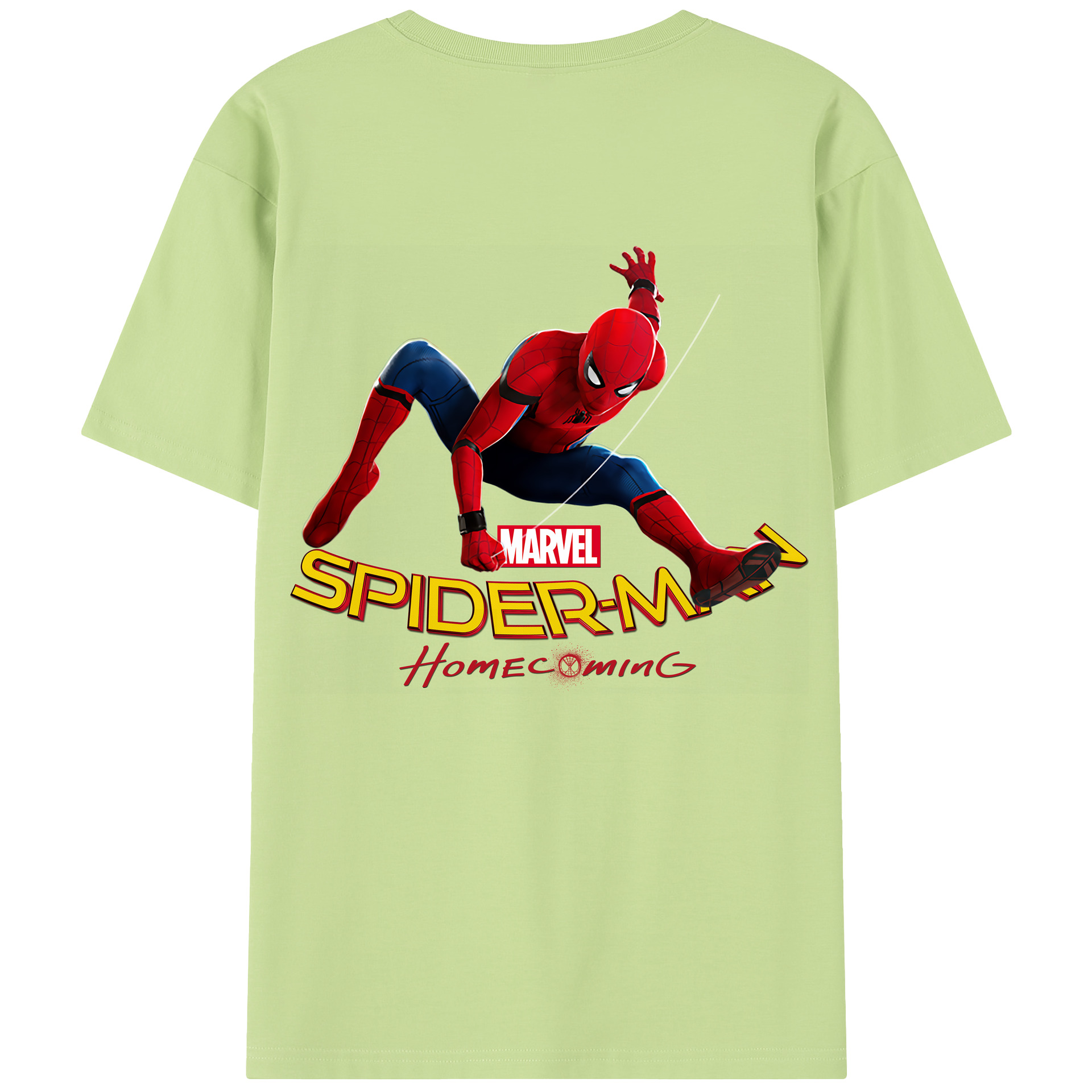 （画像用） Spider Man スパイダーマン 綿100％半袖Tシャツ（背面プリント）